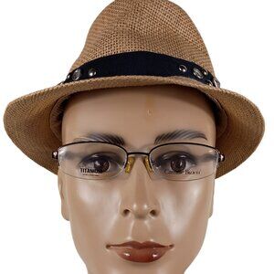 CAMILLE BIZIEN SMALL SIZED  BROWN SEMI-RIMLESS   EYEGLASS FRAME
